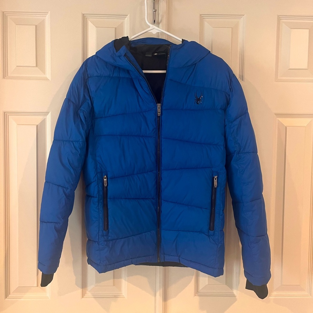 Royal blue Boys XL Spyder ski coat / winter puff jacket in excellent condition